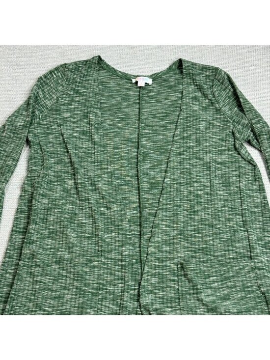 LuLaRoe Cardigan Sweater Duster Womens Size Small Heather Green Open Front Long - Picture 7 of 16